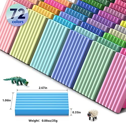 Aestd-ST Polymer Clay Kit 72 Colors, Oven Bake Modeling Clay for Kids - Image 2