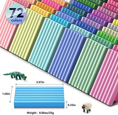Aestd-ST Polymer Clay Kit 72 Colors, Oven Bake Modeling Clay for Kids - Image 2