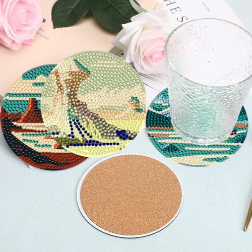 DOTZSO 8 PCS Diamond Art Coasters Small Diamond Painting Kits for Adults - Image 6