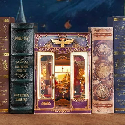 Tonecheer DIY Book Nook Kit for Adults, Miniature Infinity Train Cabin Magical Vintage Carriage Model, Wooden 3D Puzzle Dollhouse Booknook Decorative Bookend Gifts (Magical Journey) - Image 6