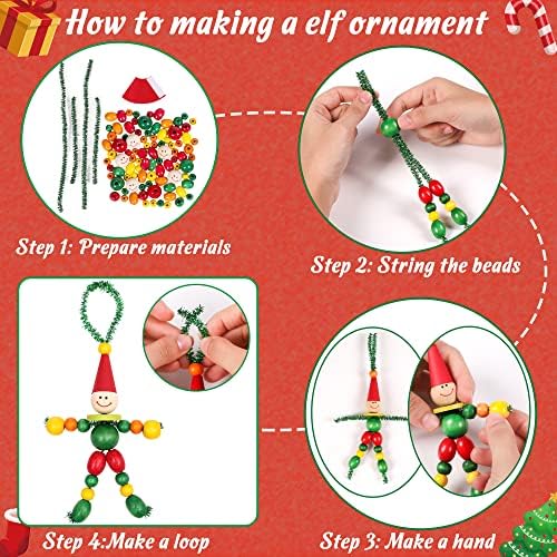 Tieshankao 16PCS Christmas Crafts DIY Beads Ornaments Kits for Adults Include Nutcracker, Angel, Elf, Tree - Xmas Holiday Toys Gifts Stocking Stuffers Decor Party Decorations Supplies(Need Assembly) - Image 5