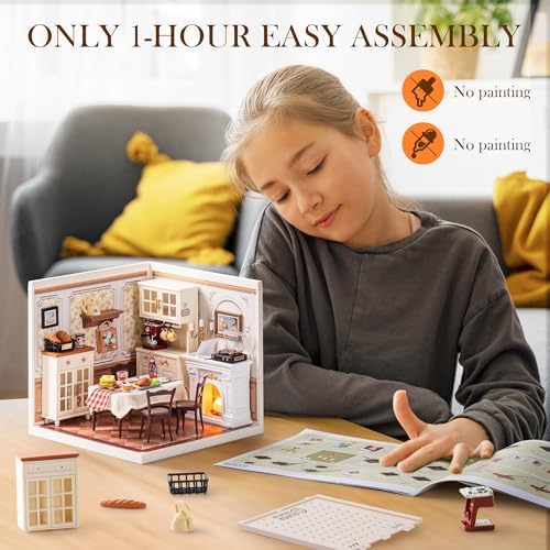 Rolife Super Creator-DIY Plastic Miniature House for Adults, Mini Blocks Model Kit Building Set for Teens 8-12, DIY Crafts/Hobbies/Building Blocks Toys for Teens&Adults (Warm Dining Room) - Image 3