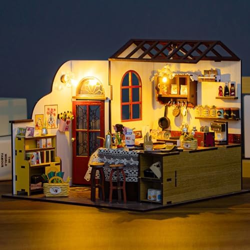 DIY Miniature House Kit with LED Lights,Mini House Kit DIY Dollhouse Kit for Adults to Build, Model Building Craft Kit, for Birthday Christmas - Image 2