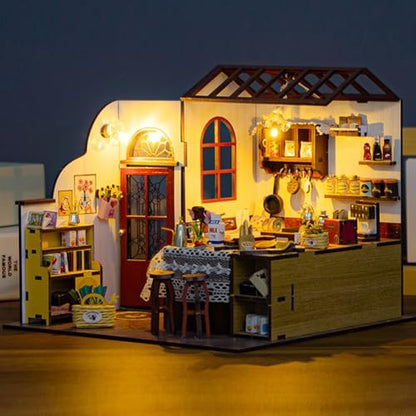 DIY Miniature House Kit with LED Lights,Mini House Kit DIY Dollhouse Kit for Adults to Build, Model Building Craft Kit, for Birthday Christmas - Image 2