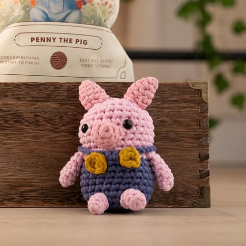 Amigurumi Crochet Kit with Step-by-Step Video Tutorials - Penny the Pig - Image 4