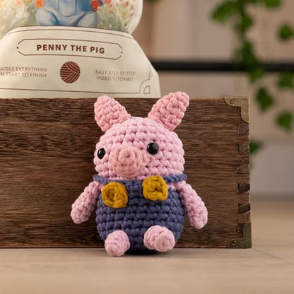 Amigurumi Crochet Kit with Step-by-Step Video Tutorials - Penny the Pig - Image 4