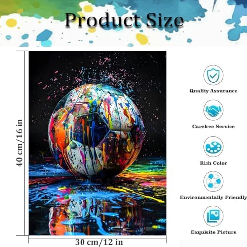 4 Pack Paint by Numbers Kit for Adults Beginner,Ball Sports 12x16 In - Image 5