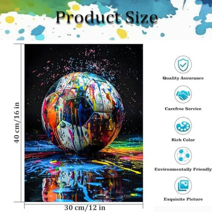 4 Pack Paint by Numbers Kit for Adults Beginner,Ball Sports 12x16 In - Image 5