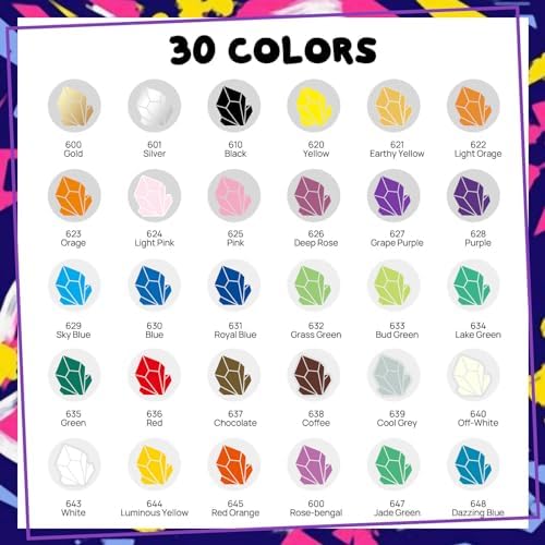 30 Colors Dual Tip Acrylic Paint Markers,Fine Tip and Brush Tip Permanent Acrylic Paint Pens For Rock Painting, Canvas, Wood, Glass, Ceramic, Fabric, Plastic, Egg, Scrapbook,Art Painting Supplies Kit - Image 6