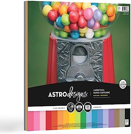 Astrodesigns/Creative Collection Starter Kit Cardstock, 12" x 12", 65 lb/176 gsm 18-Color Assortment, 72 Sheets (46408-03) by Unknown