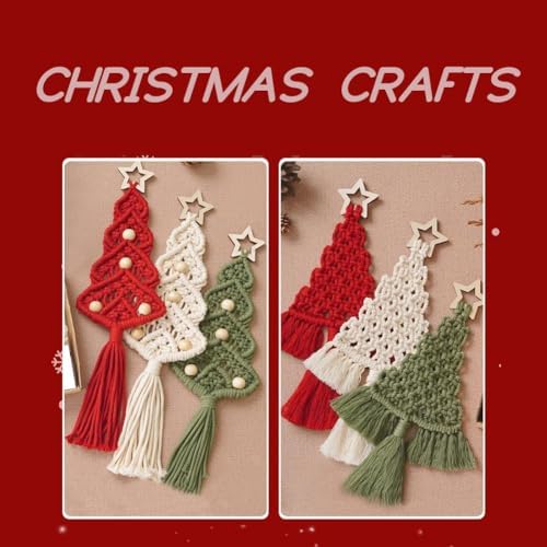 Christmas Tree DIY Macrame Kit for Beginners, 3 Pack Christmas Tree Macrame Craft Starter Kit, DIY XmasTree Ornaments Wall Hanging Art Decor Festive Activity Unique Gift - Image 6