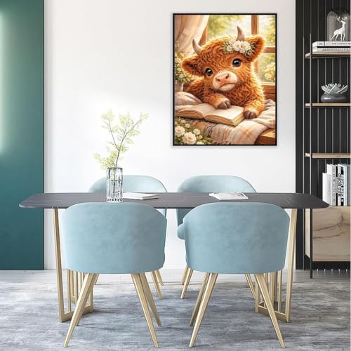 Highland Cow Paint by Numbers Kit for Adults, Oil Painting Canvas 16x20inch - Image 4