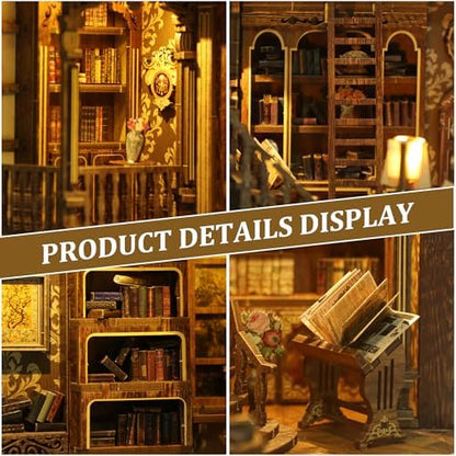 SUNNINO Book Nook Kit - DIY Miniature House Kit with LED Lights - Image 4