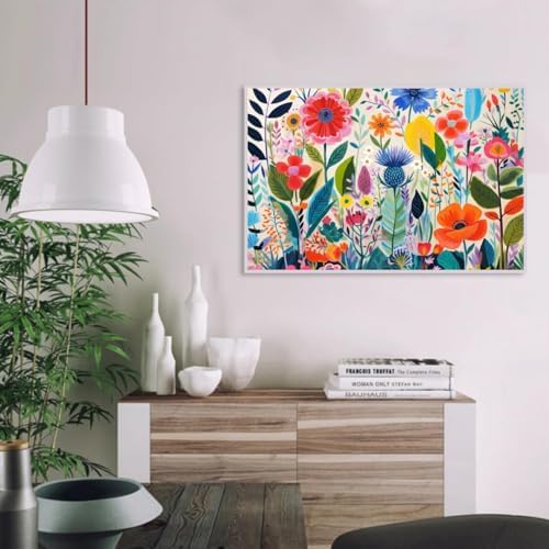 MaiMMaledy Paint by Numbers Kit for Adults Beginners Canvas Pictures with Framed Drawing Painting Acrylic Pigment with Wooden Triangle Easel Colorful Oil Painting Flowers 8Wx12L inch - Image 5
