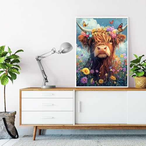 Canrichshop Highland Cow Paint by Numbers Kit for Adults,Cow Painting by Numbers,DIY Acrylic Paint Kit for Adults Without Frame,Easy Adult Paint by Number Kits on Canvas for Decor 16x20inch - Image 5