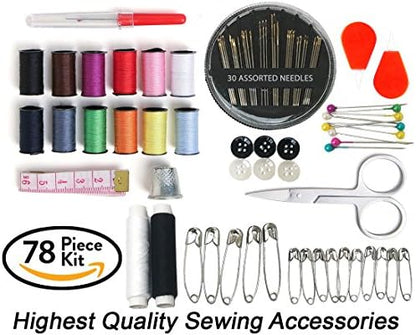 CraftLab Sewing Kits Best Mini Travel Sewing Kit - Portable Emergency Set with Needles, Thread, Scissors + Ebook - Image 3