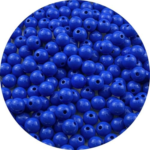 200pcs Acrylic Round Beads for Crafts 10mm Resin Candy Color Spacer Beads with Hole for Jewelry Making Sewing Crafts Decoration Necklaces Bracelets Earrings Supplies(Light Sapphire Blue) by Unknown