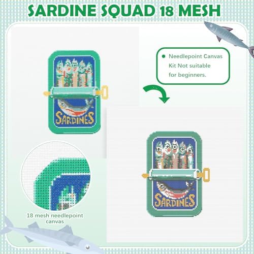 XunYee Needlepoint Canvas Kit, Sardine - Image 3