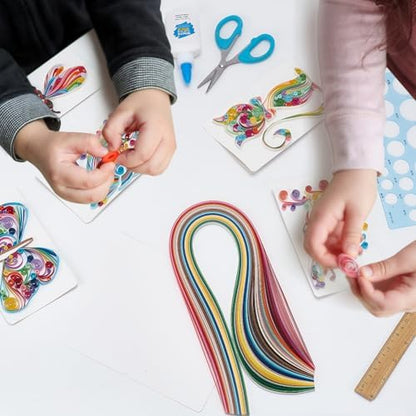 WEBEEDY 20 Sets Paper Quilling Kits for Beginners DIY Lovely Animal Quilling Card Making Kits with 36 Colors Strips, 20 Cards, Paper Quilling Tools and Supplies Home Room Wall Art Decor Creative Gift - Image 5