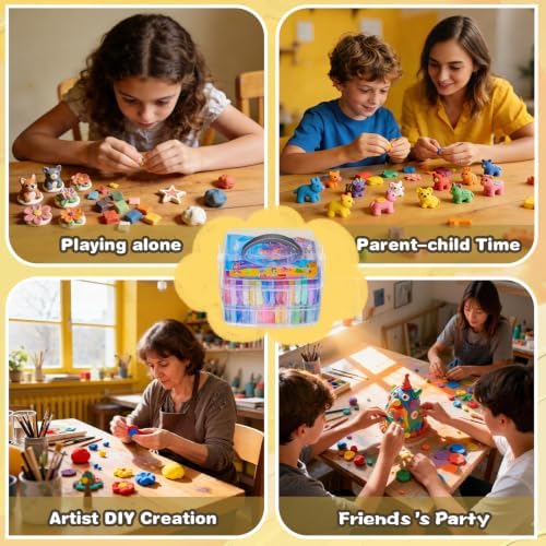 Ixiaoyoo 70 Colors Polymer Clay, Oven Bake DIY Modeling Clay for Kids - Image 6