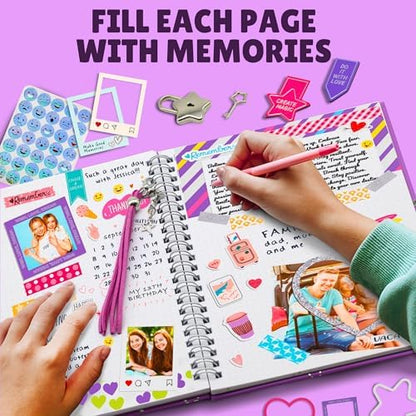 Piccassio DIY Journal Kit for Girls with Lock & Key – Journal Set for Teen Girls 8-14, Scrapbook Kit, Diary for Girls, Arts & Crafts Gift Set, Stationery & Creative Writing Kit - Image 3