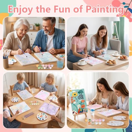 12 Set Paint by Numbers Kit for Adults with 8x12 In Simple Flower Painting - Image 6