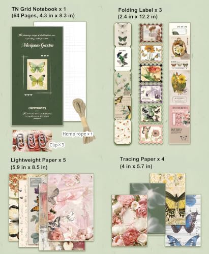 YagCu Butterfly Scrapbook Kit, Vintage Junk Journal Supplies - Image 5