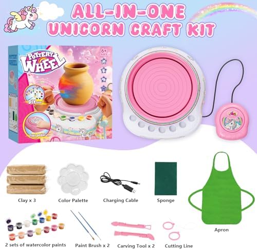 Weilim Pottery Wheel for Kids Beginners, Air-Dry Clay & Paint Kit Ages 6-12 - Image 2