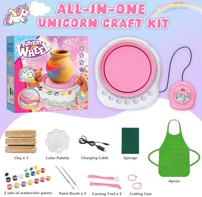 Weilim Pottery Wheel for Kids Beginners, Air-Dry Clay & Paint Kit Ages 6-12 - Image 2