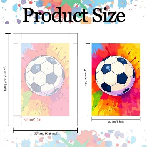 6 Pack Sports Paint by Numbers Kit for Adults Beginners 8x12 Inch, Basketball Football Paint by Number Kits on Canvas, Colorful DIY Acrylic Oil Number Painting Kits for Adults, Home Decor Gift - Image 3