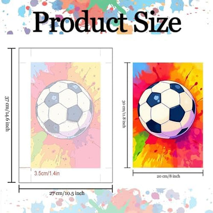 6 Pack Sports Paint by Numbers Kit for Adults Beginners 8x12 Inch, Basketball Football Paint by Number Kits on Canvas, Colorful DIY Acrylic Oil Number Painting Kits for Adults, Home Decor Gift - Image 3