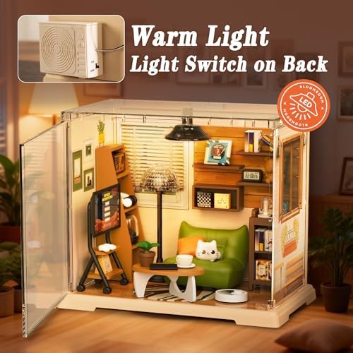 DIY Miniature Living Room Dollhouse Kit with LED, Suitable for Display Mini Figures, Make It Miniature, Mini Dollhouse Kit for Adults, Teens, and Beginners to Build, Gift for Friends and Hobbies - Image 6