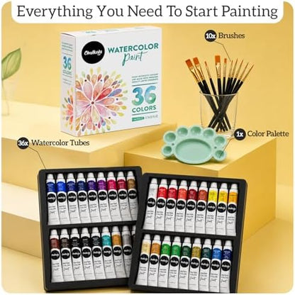 Chalkola 36 Watercolor Paint Set for Adults, Kids & Professional Artists - Image 2