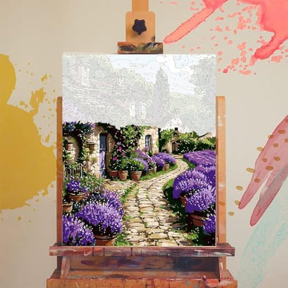 xackcme Landscape Paint by Numbers for Adults - House Paint by Number on Canvas Without Frame, DIY Scenery Oil Painting for Gift Home Wall Decor (16x20 inch) - Image 3