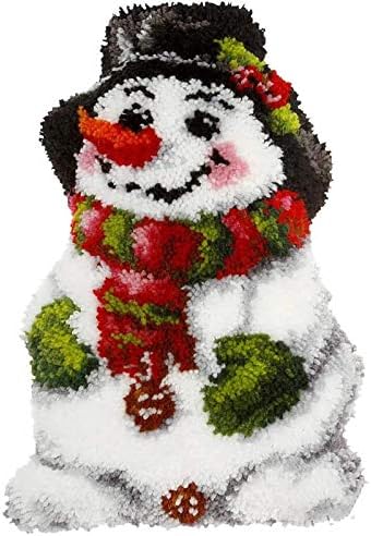 MIAOLLUN Christmas Latch Hook Kits, Snowman Latch Hook Kits Rug with Pattern Printed Crochet Needlework Crafts for Adults Beginner, 20.4X15inch/52X38Cm by MIAOLLUN