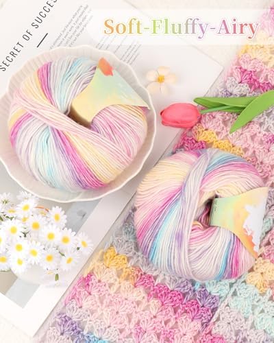 Coopay Yarn for Crocheting & Knitting, Gradient Cake Yarns (Fairy Tale) - Image 5