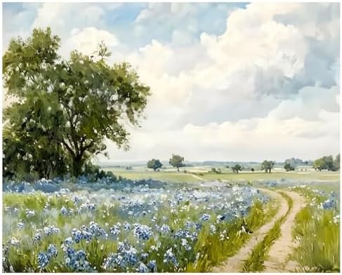 xcemhil Landscape Paint by Numbers Kit for Adults Beginner, Field Scenery Paint by Numbers for Adult, Acrylic Paint by Number Kits Suitable for Home Wall Art Decor Gifts 16x20 Inch by Unknown