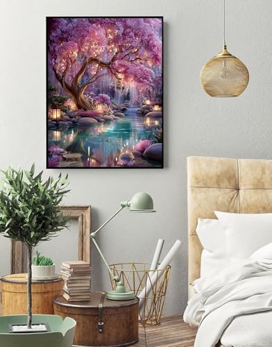 Eiazuiks Stamping Cross Stitch Kit, Courtyard Counting Cross Stitch Kit for Adult Beginners, Full Line DIY Stitching Kit for Home Decor Cross Stitch Patterns 12x16 inches - Image 4