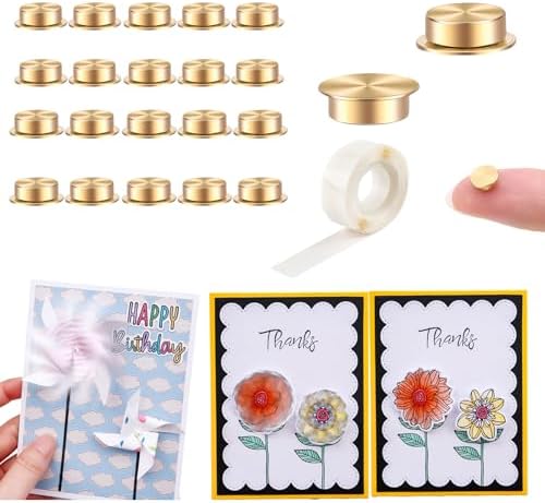 20Pcs Mini Metal Rotating Bearings for DIY Handmade Crafts Paper Cards Scrapbooking DIY Greeting Cards 360°Rotation Smooth Spin Mechanism Spinner for Jewelry Making Nail Decoration by BAOFALI