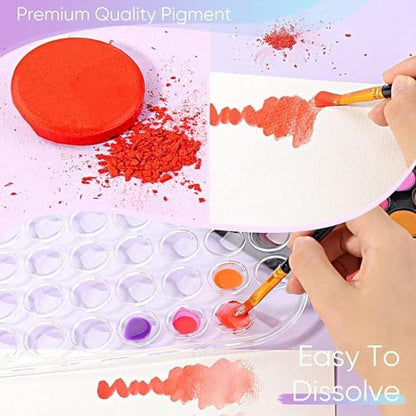 GETHPEN 48 Colors Watercolor Paint Set, 3 Brushes 1 Water Color Brush pen - Image 6