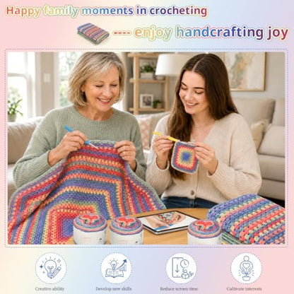Coopay Crochet Blanket Kit for Beginners Adults w/Step-by-Step Instructions - Image 5