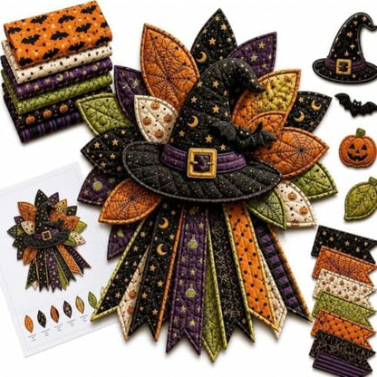 Loyilat 2026 New DIY Quilted Halloween Pumpkin Door Hanger Kit 60cm by Loyilat