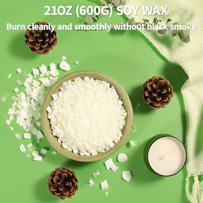 Aeraroma Candle Making Kit for Adults, Soy Candle Making Kit for Beginner - DIY Starter Candle Making Supplies with 900ml Candle Make Pouring Pot & Glass Jars, Perfect for Home Decorations - Image 4