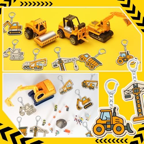 RattanView 24 Pcs Construction Craft Keychains DIY Keychain, 12 Styles - Image 6
