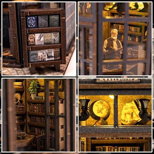 Book Nook Kit, DIY Miniature House Kit with Led Light for Adult and Teens, 3D Wooden Puzzles Book Nook, Tiny House, Gifts for Family and Friends (with Assembly Manual) - Image 6