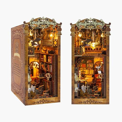 Book Nook Kit - Book Nook Miniature Kit for Adult and Teens, DIY Miniature House Kit with Led Light, Creativity Gifts for Family and Friends, Bookshelf Decor for Book Lovers Nook Kit by AngKng