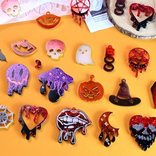 Resin Earring Mold with Hole, 3Pack Halloween Earring Casting Molds - Image 3