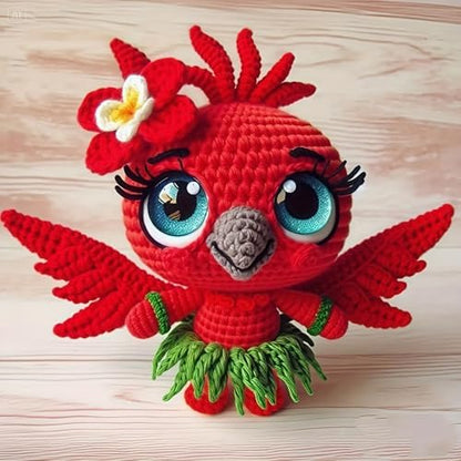 FRANDEK DIY Red Bird Crochet Kit for Adults, Cute Plush Animal Set - Image 6