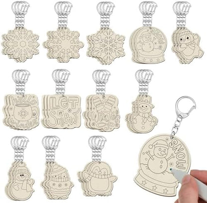RattanView 48 Pcs Snow Craft Keychains DIY Keychain, 12 Styles by RattanView