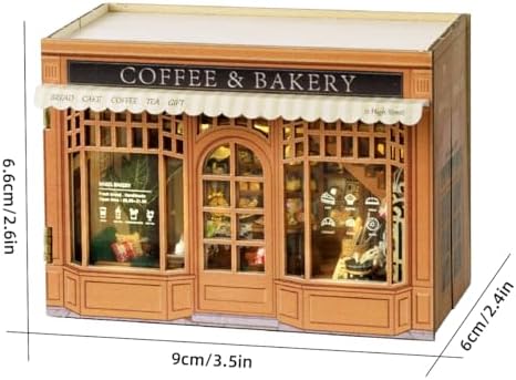 DIY Miniature Dollhouse Kits - Wooden Mini Model House with LED Lights, Tiny Furniture & Accessories – Craft Building Kits for Teens & Adults (Bagel Time) – Birthday Valentine's Gift - Image 2